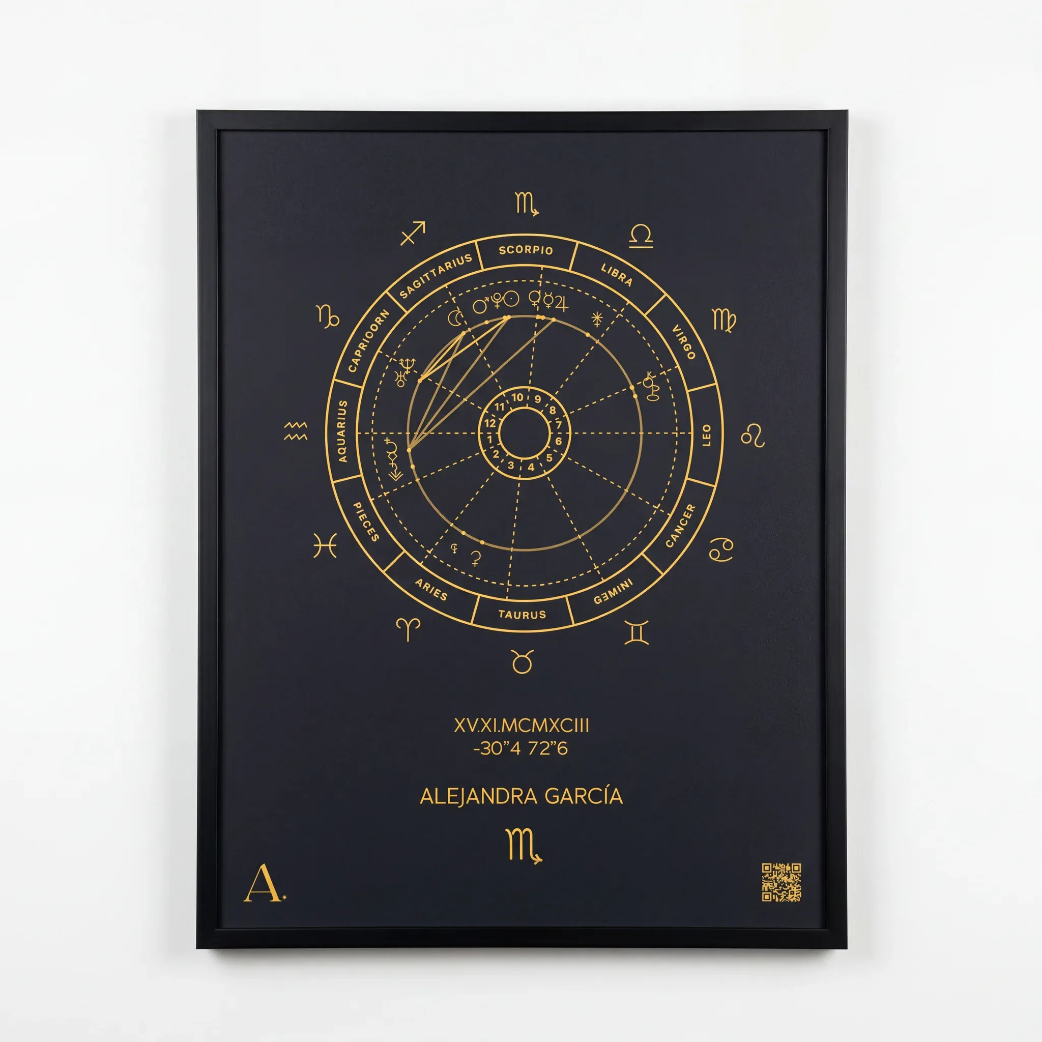 Cuadro Ilustración Carta Astral QR Interactivo - imagen 1