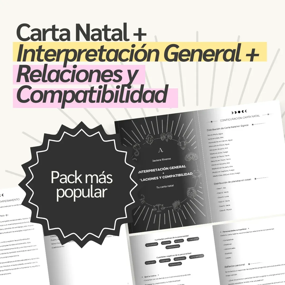 Pack Carta Astral - Interpretación General ☀️ + Amor ❤️
